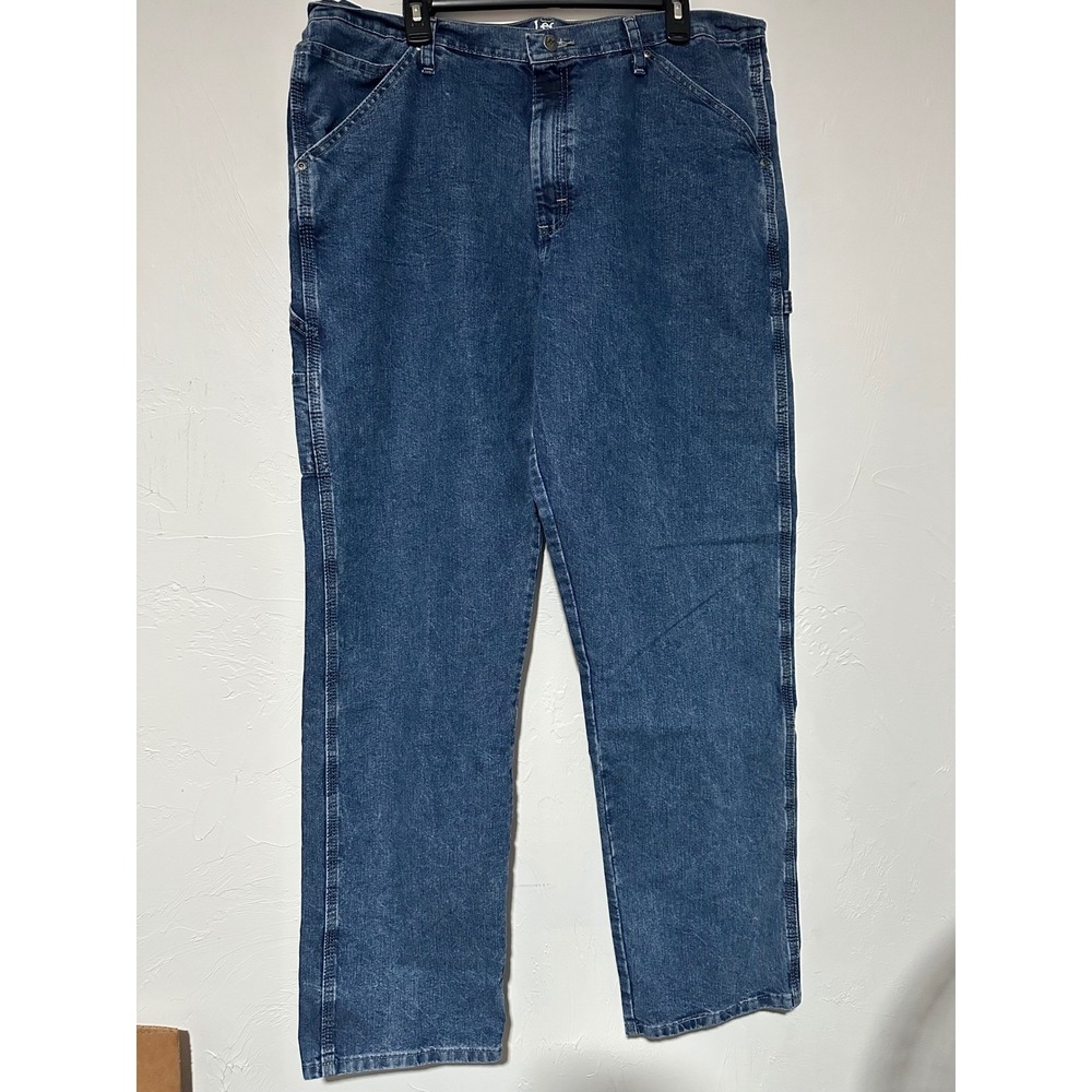 Lee Riders Mens Carpenter Jeans 38x34 Medium Wash Blue Denim Hammer Loop Z077166